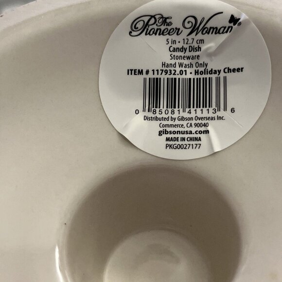 The Pioneer Woman HOLIDAY CHEER 5" Tall Christmas Pedestal Lidded CANDY DISH - Picture 15 of 16